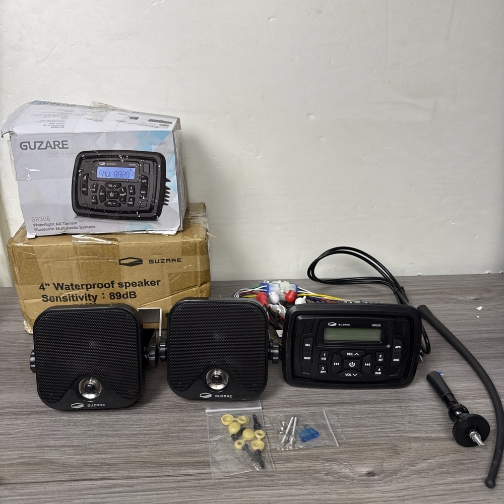 GUZARE Bluetooth Waterproof ATV UTV RZR Polaris Stereo Speakers Audio System